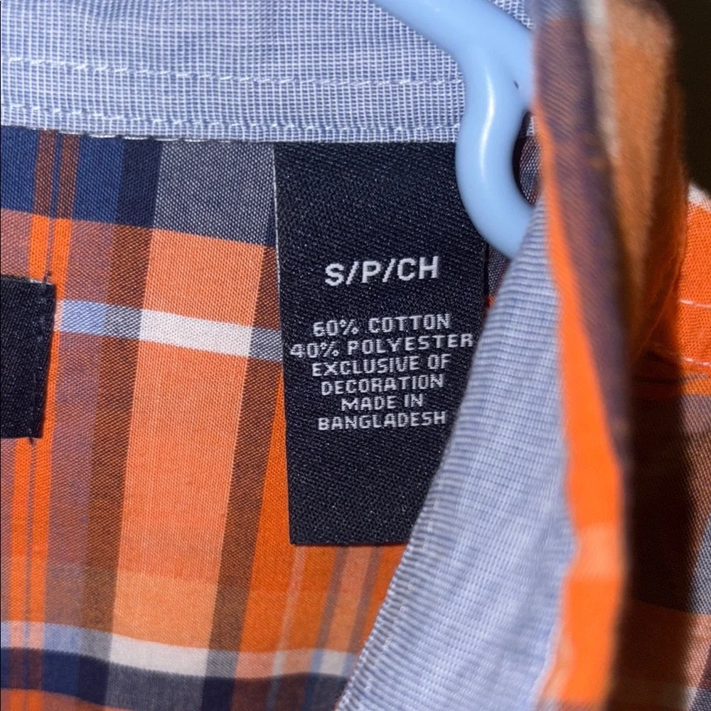Chaps Men's Orange Plaid Shirt - Picture 3 of 3
